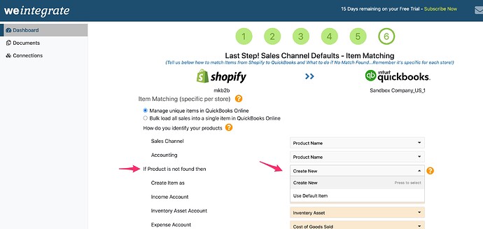 shopify-quickbooks-item-matching-product-not-found