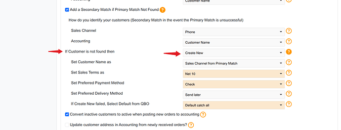 Shopify to QuickBooks Customer Matching - Create New
