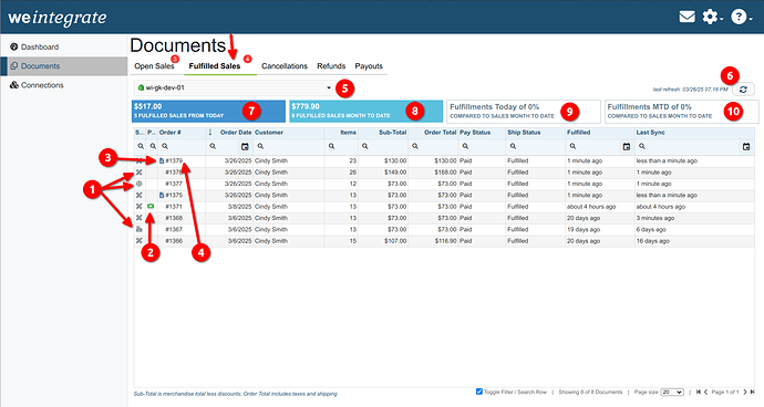 WeIntegrate Fulfilled Sales - automated Shopify to QuickBooks Online integration