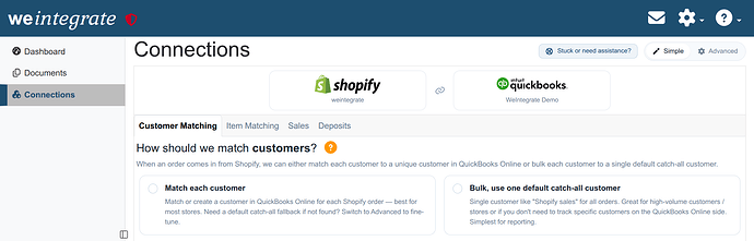 Shopify to QuickBooks Online - Customer Matching - Simple