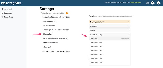 quickbooks-online-message-shipping-date