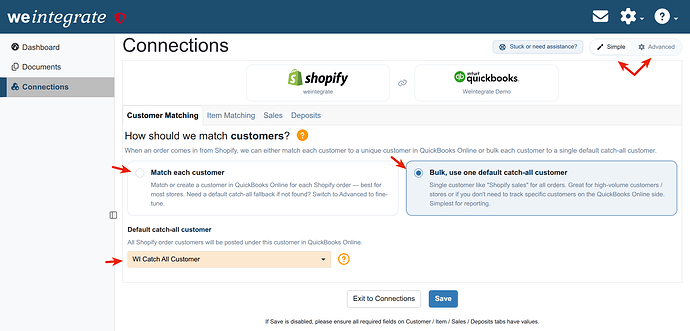 Shopify to QuickBooks Online - Customer Matching - Simple - Bulk Catch-All Customer