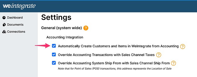 weintegrate-auto-sync-customer-and-item-matching-settings